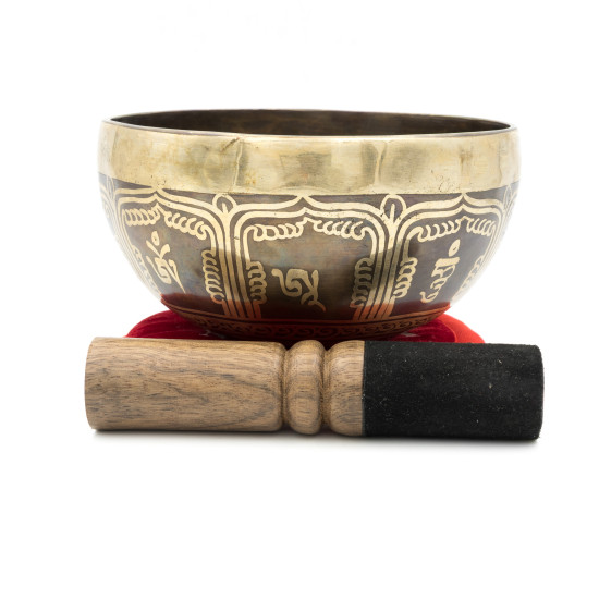 Bol tibétain GRAVÉ - note FA dièse - 370 hz - 532 gr - 13,6 cm