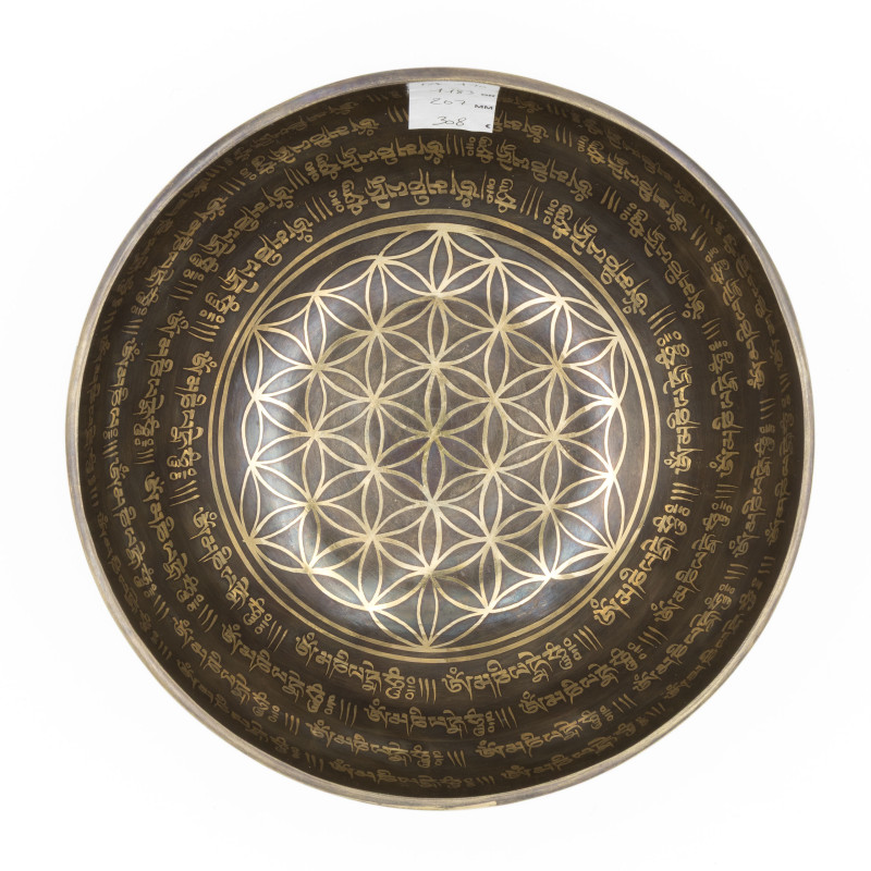 Bol chantant tibétain GRAVÉ - note FA - 170 hz - 1,183 kg - 20,7 cm