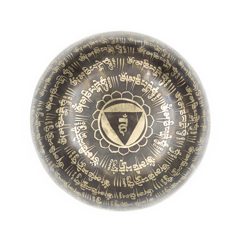 Bol chantant tibétain GRAVÉ - note FA - 170 hz - 1,183 kg - 20,7 cm