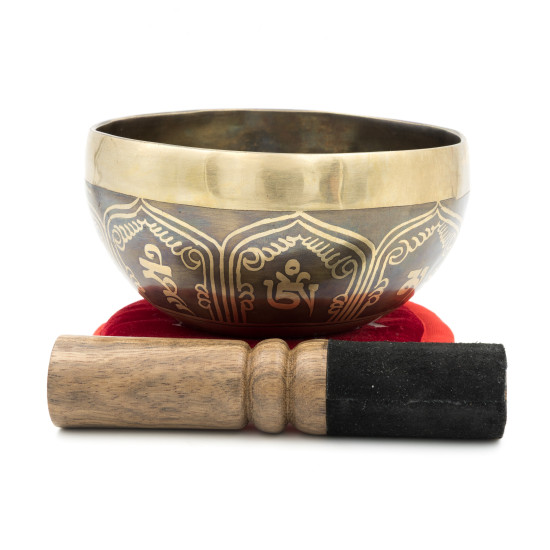 Bol chantant tibétain GRAVÉ - note LA - 431 hz - 470 gr - 12,7 cm