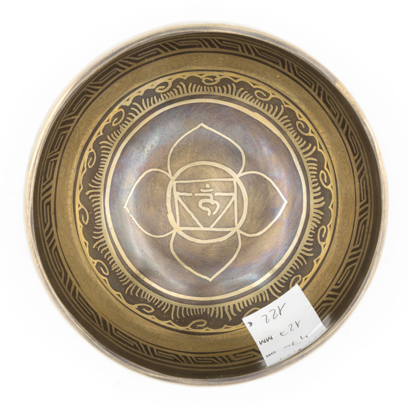 Bol chantant tibétain GRAVÉ - note LA - 431 hz - 470 gr - 12,7 cm