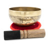 Bol chantant tibétain GRAVÉ - note LA - 447 hz - 404 gr - 12,5 cm