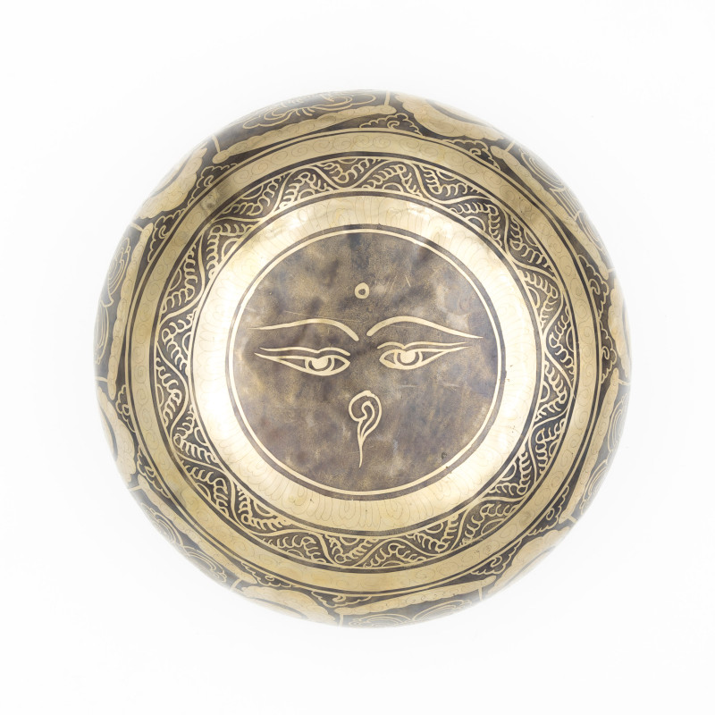 Bol tibétain gravé - note RÉ dièse - 155 hz - 1,394 kg - 23 cm