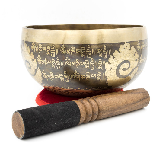Bol tibétain GRAVÉ - note SI bémol - 237 hz - 840 gr - 16,6 cm