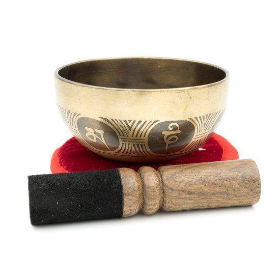 Bol chantant tibétain GRAVÉ - note SI bémol - 457 hz - 268 gr - 11 cm