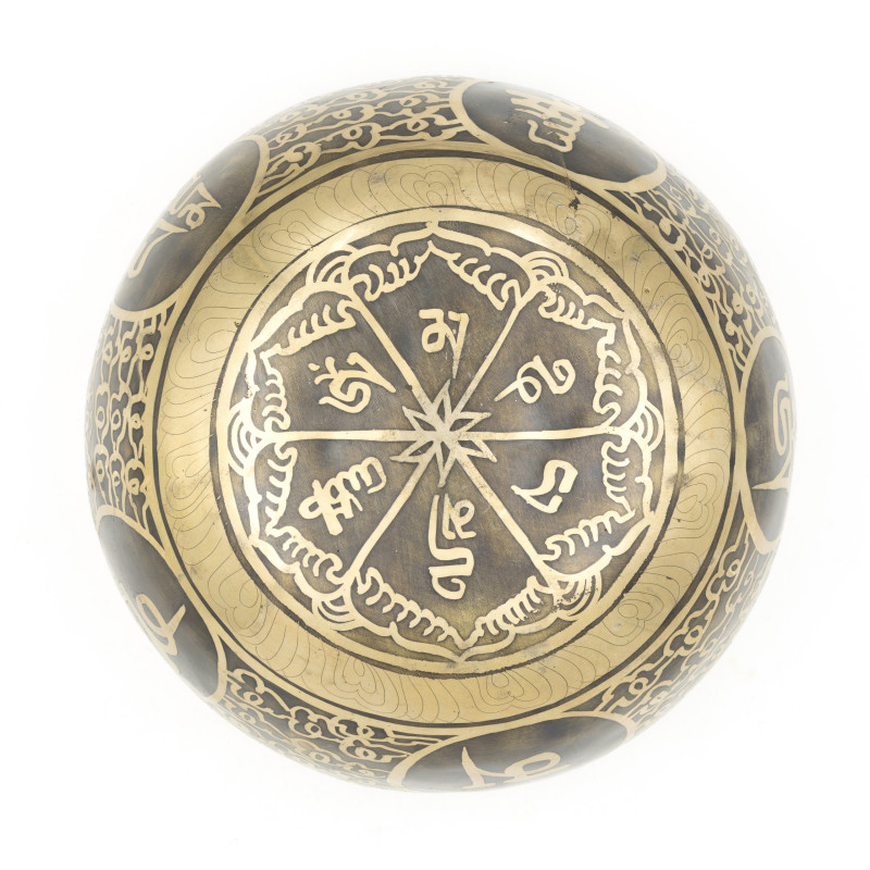 Bol chantant GRAVÉ - note SI bémol - 463 hz - 404 gr - 11,5 cm