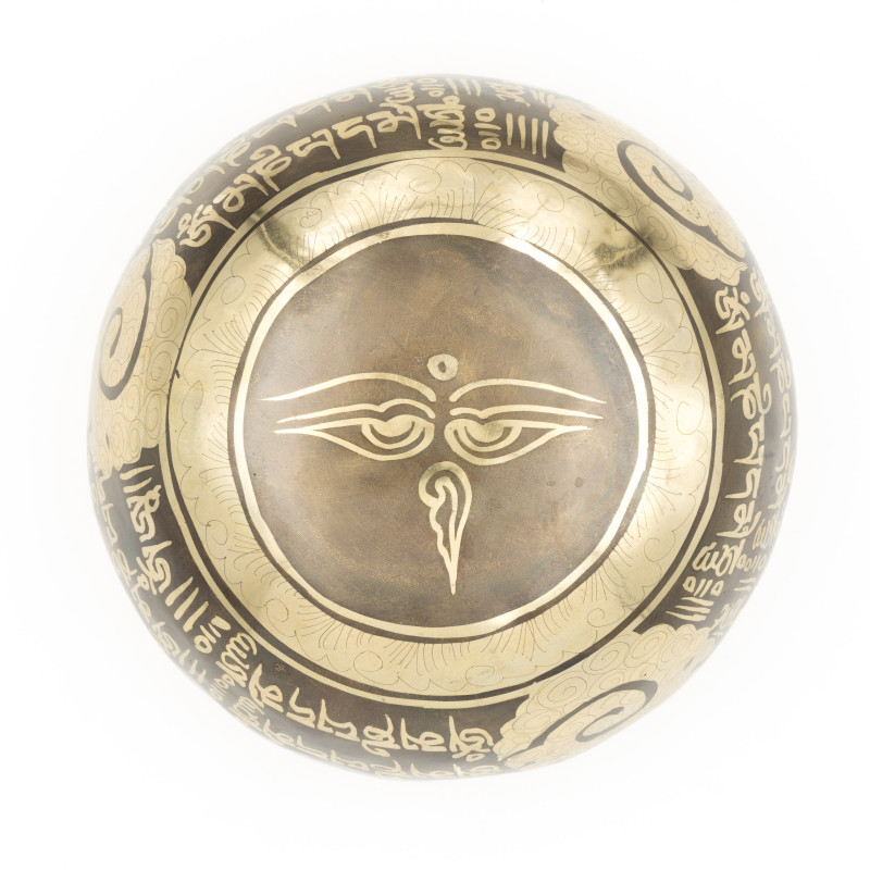 Bol chantant tibétain GRAVÉ - note SI - 499 hz - 372 gr - 11,6 cm