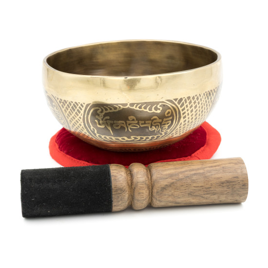 Bol chantant tibétain GRAVÉ - note SI - 499 hz - 406 gr - 11,8 cm