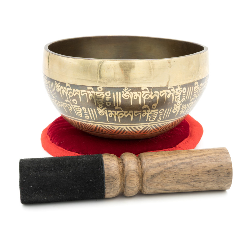 Bol chantant tibétain GRAVÉ - note SI - 503 hz - 416 gr - 11,7 cm