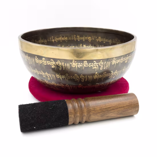 Bol tibétain GRAVÉ - note SOL dièse - 205 hz - 1,613 kg - 22,3 cm