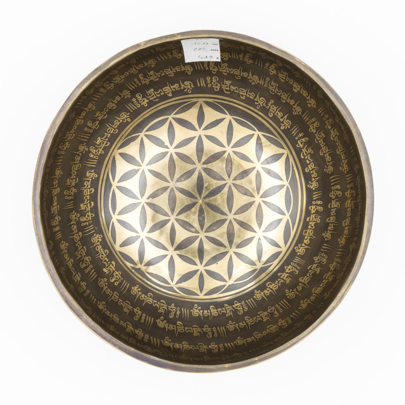 Bol tibétain GRAVÉ - note SOL dièse - 205 hz - 1,613 kg - 22,3 cm