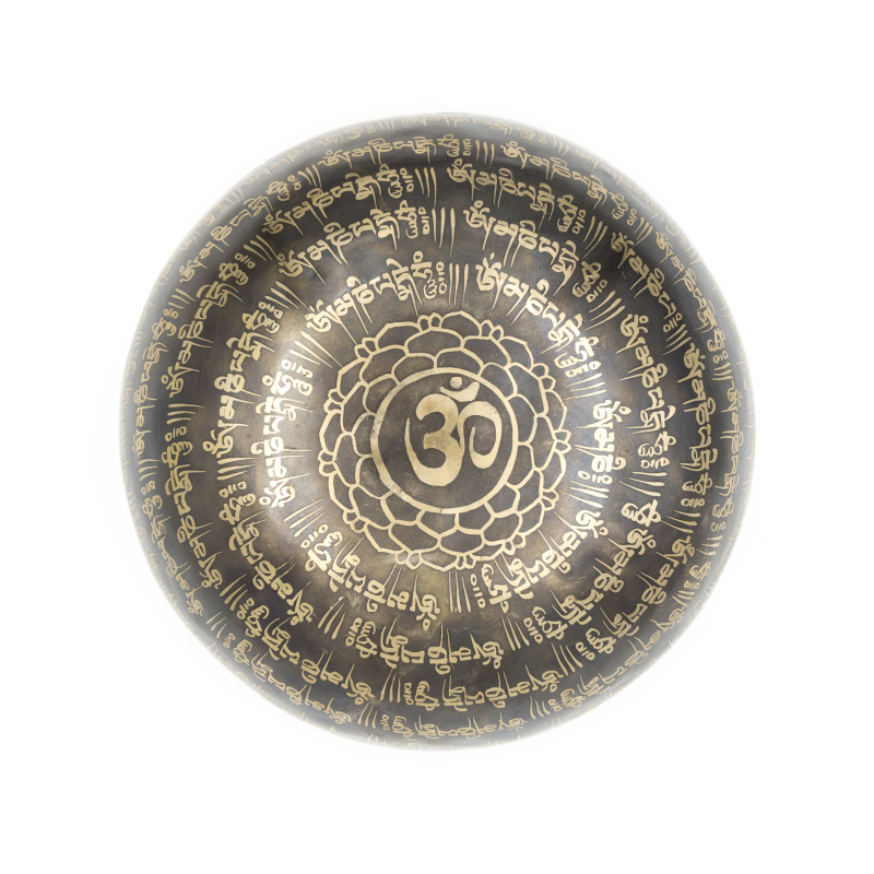 Bol tibétain GRAVÉ - note SOL dièse - 205 hz - 1,613 kg - 22,3 cm