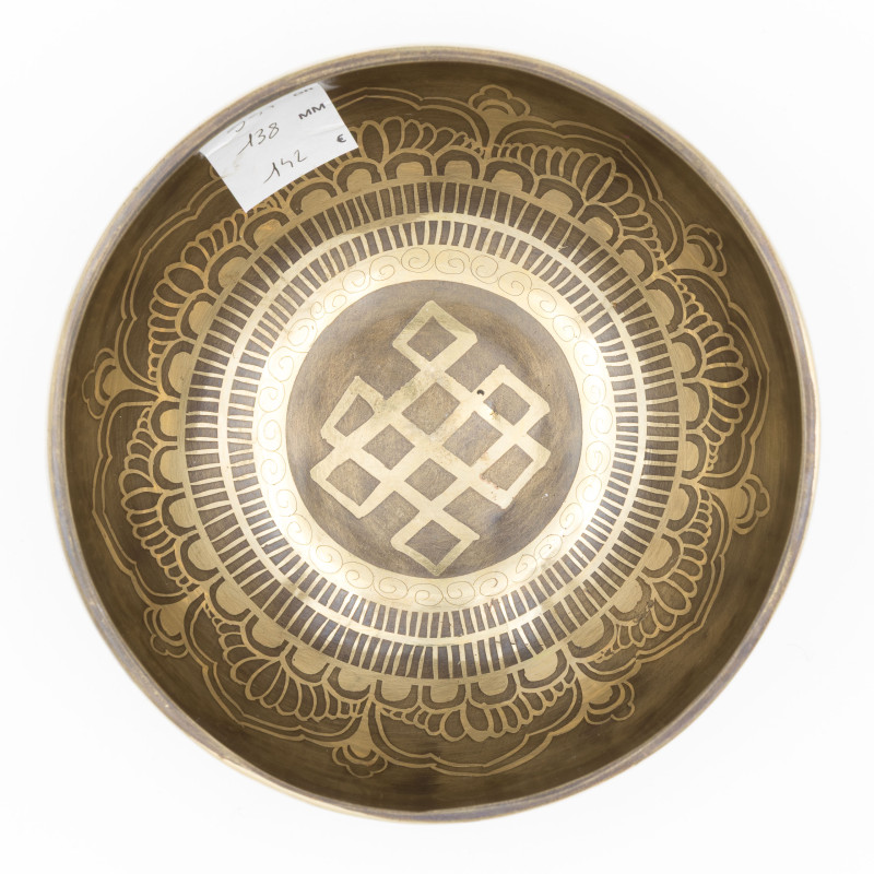 Bol chantant tibétain GRAVÉ - note SOL - 391 hz - 547 gr - 13,8 cm