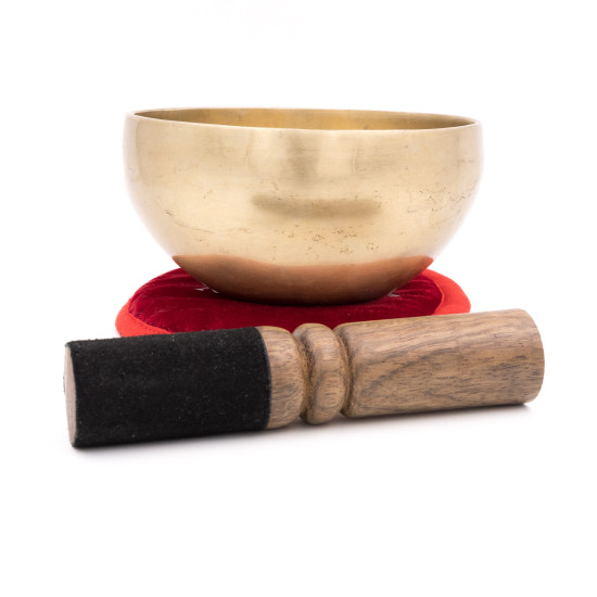 Bol chantant tibétain NATUREL - note LA - 430 hz - 405 gr - 12,2 cm