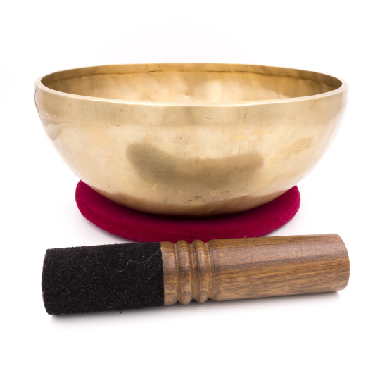 Bol chantant tibétain NATUREL - note RÉ - 144 hz - 1,844 kg - 25,7 cm
