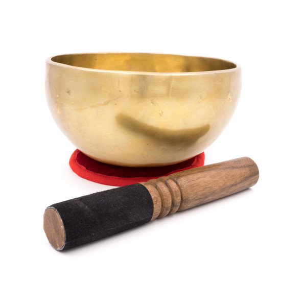 Bol chantant tibétain NATUREL - note RÉ - 289 hz - 923 gr - 16,9 cm