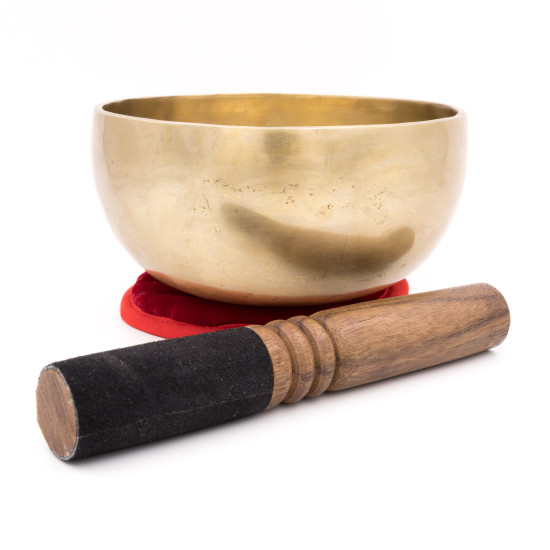 Bol chantant tibétain NATUREL - note RÉ - 294 hz - 646 gr - 15,2 cm