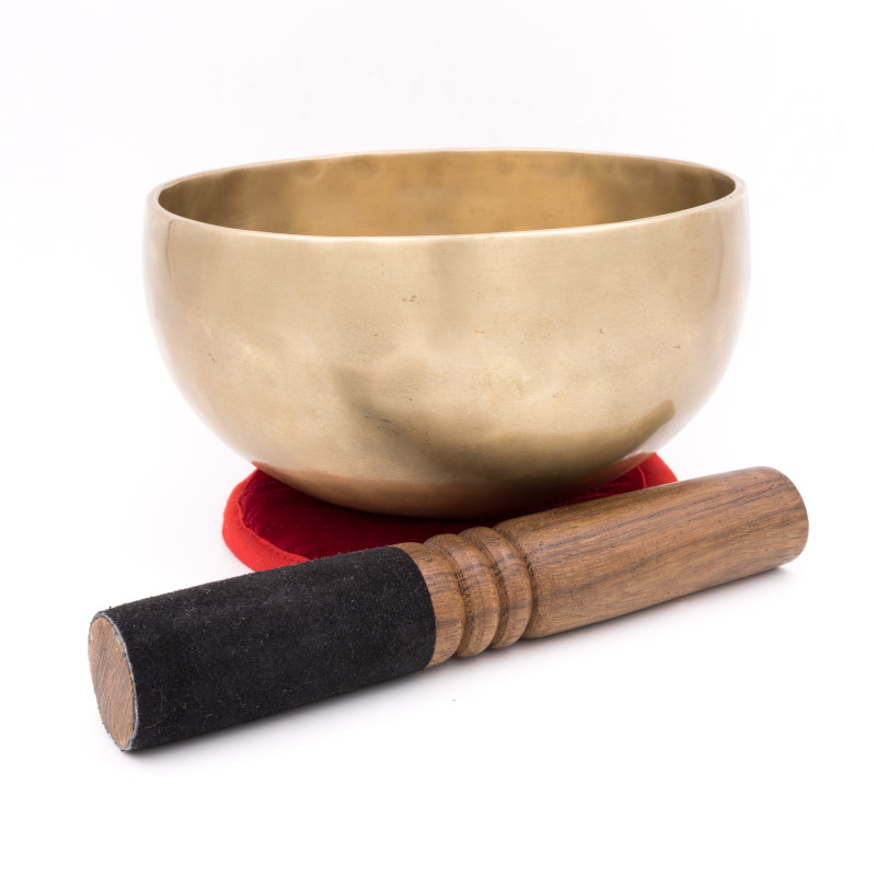 Bol tibétain chantant naturel - note RÉ - 296 hz - 782 gr - 15,7 cm