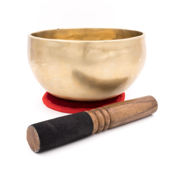 Bol chantant tibétain NATUREL - note RÉ - 298 hz - 881 gr - 16,9 cm