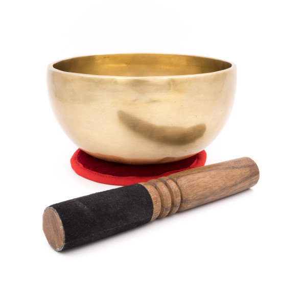 Bol chantant tibétain NATUREL - note RÉ - 300 hz - 789 gr - 16,7 cm