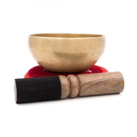 Bol chantant tibétain NATUREL - note RÉ - 574 hz - 341 gr - 11 cm