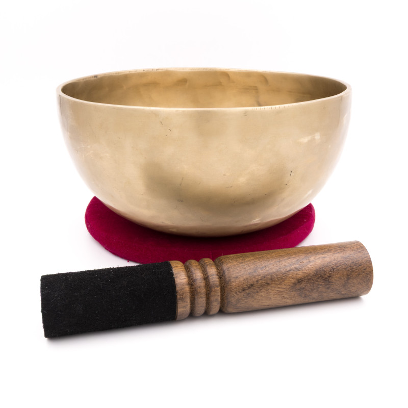 Bol chantant tibétain NATUREL - note SOL - 194 hz - 1,012 kg - 19,5 cm