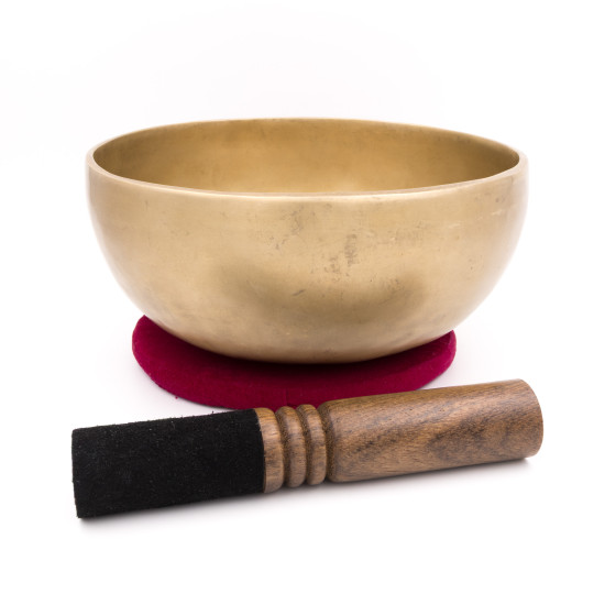 Bol chantant tibétain NATUREL - note SOL - 201 hz - 1,227 kg - 21,5 cm