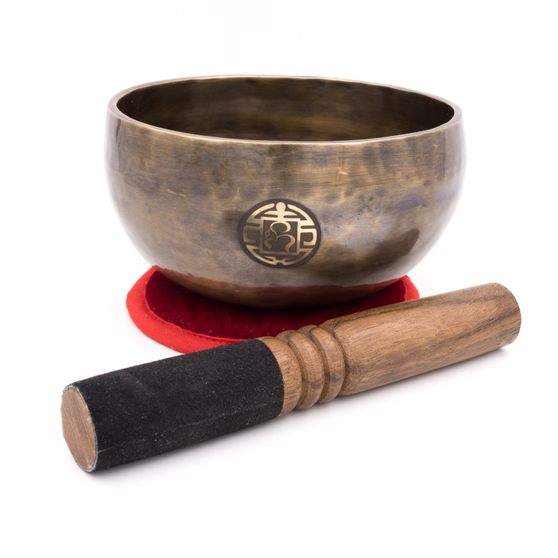 Bol tibétain OM SAJAN - note FA dièse - 371 hz - 731 gr - 14,5 cm