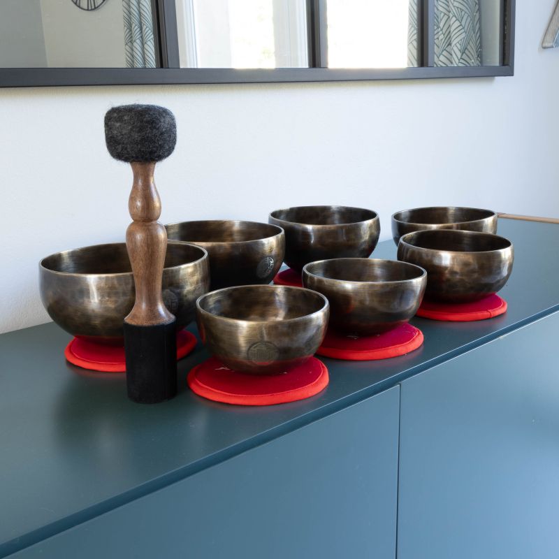 Set de bols chantants 7 chakras OM SAJAN n° 1 - 4,214 kg