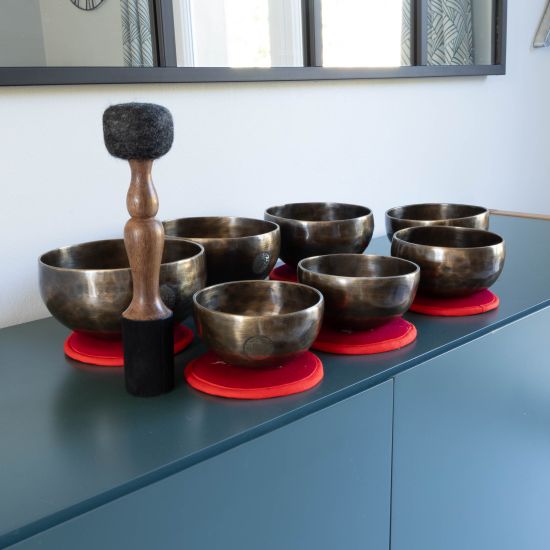 Set de bols chantants 7 chakras OM SAJAN n° 1 - 4,214 kg