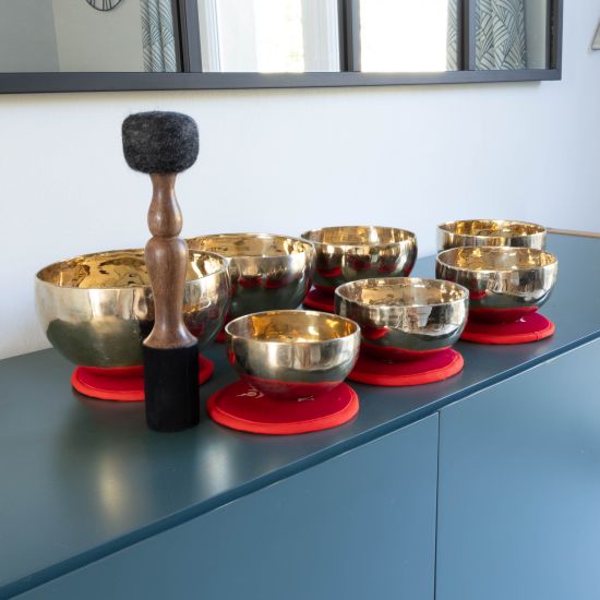 Set de bols tibétains 7 chakras SHINY n° 2 - 4,134 kg