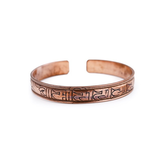 Bracelet tibétain en cuivre Om Mani Padme Hum