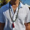 Collier mala tibétain en pierre de jade de birmanie - Malas pierres naturelles Collier mala tibétain en pierre de jade de birmanie - Malas pierres naturelles
