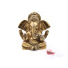 Statuette de Ganesh assis en laiton - couleur or