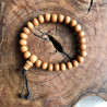 Bracelet mala tibétain en perles de bois de santal