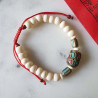 Bracelet tibétain en perles d'os de couleur naturelle