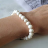 Bracelet en perles de coquillage blanc