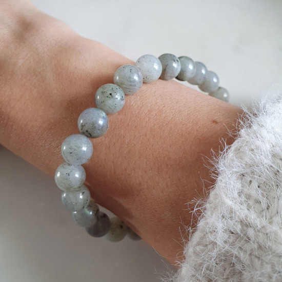 Bracelet labradorite - perles en pierres de 8 mm