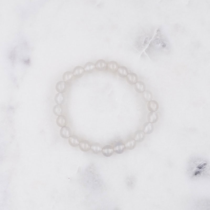 Bracelet en pierre de lune blanche - perles de 8mm
