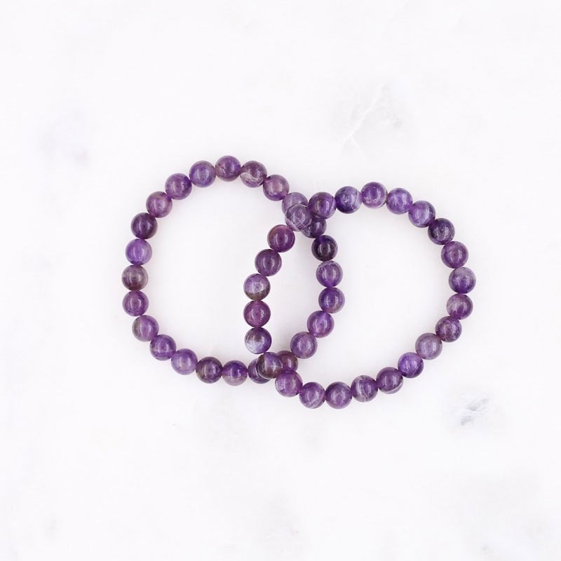 Bracelet améthyste - perles en pierres de 8 mm