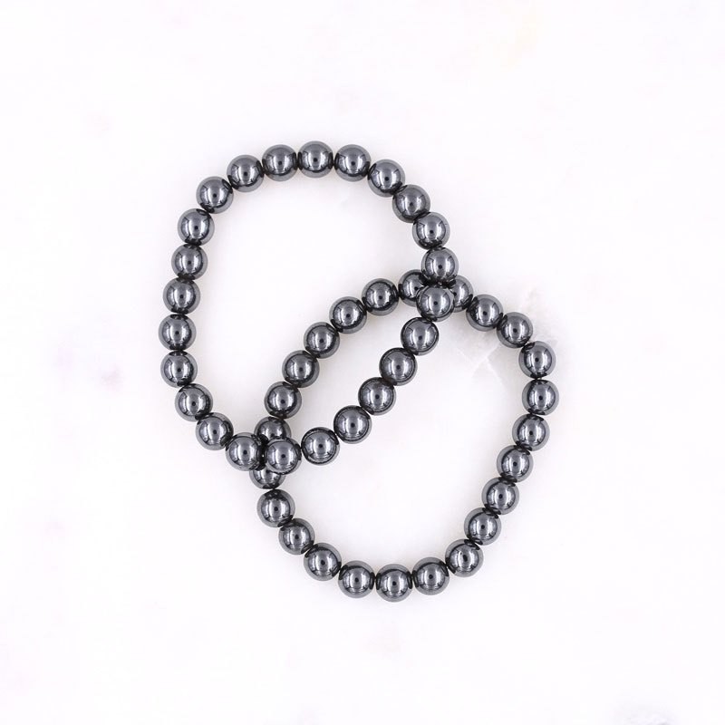 Bracelet en pierre hématite pour homme ou femme