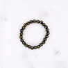 Bracelet onyx noir et mantra gravé - perles de 8 mm
