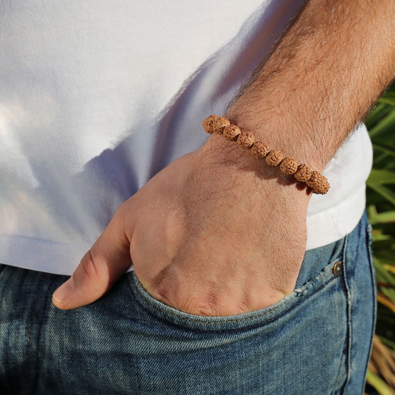 Bracelet rudraksha - perles en graines de 8mm
