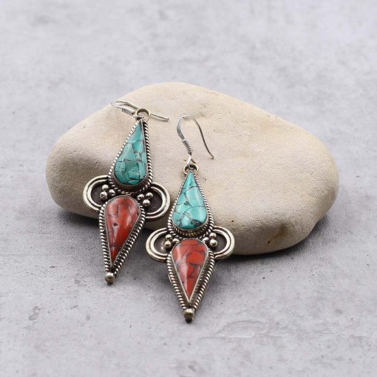 Boucles d'oreilles tibétaines Santulana