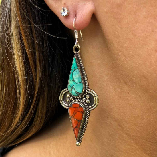 Boucles d'oreilles tibétaines Santulana