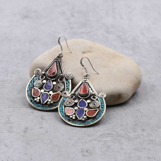 Boucles d'oreilles tibétaines Jagarana