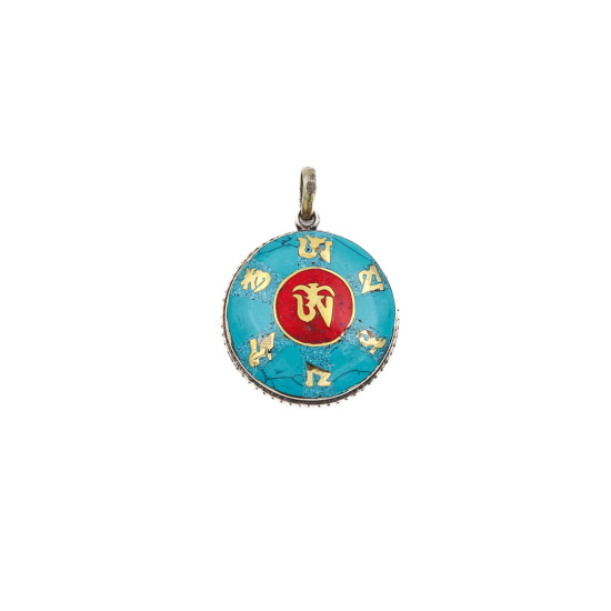 Pendentif tibétain Om Mani Padme Hum