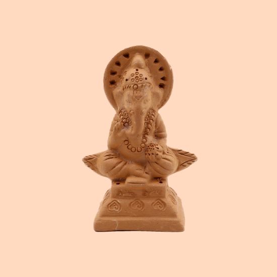 Statuette Ganesh en terre cuite de 10 cm