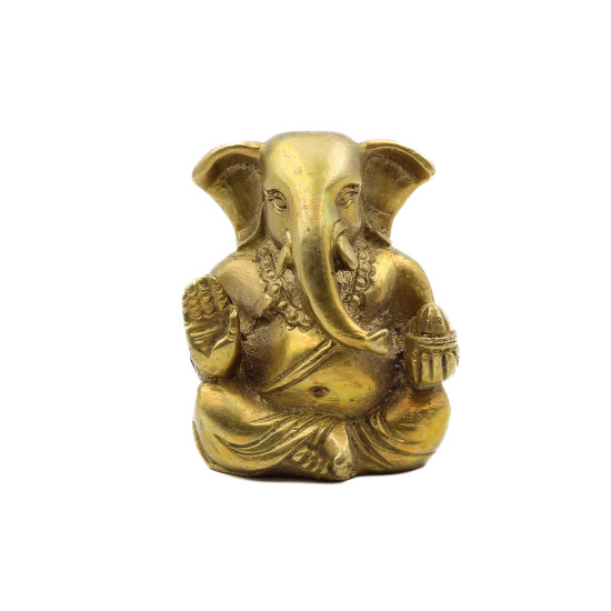 Jolie petite statuette du dieu Ganesh en laiton