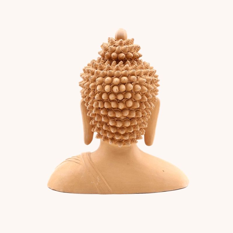 Buste de bouddha en terre cuite - 13 cm